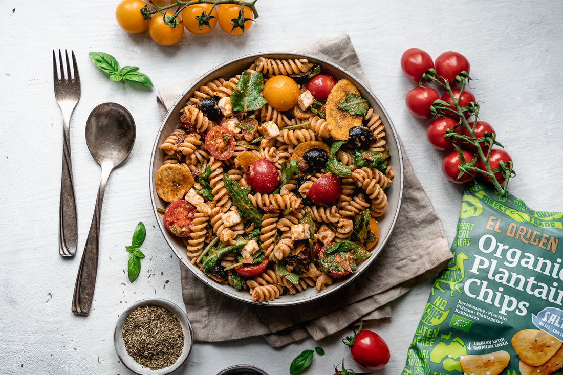 Gesunder Nudelsalat mit Kochbananen Twist 🥗 - el origen