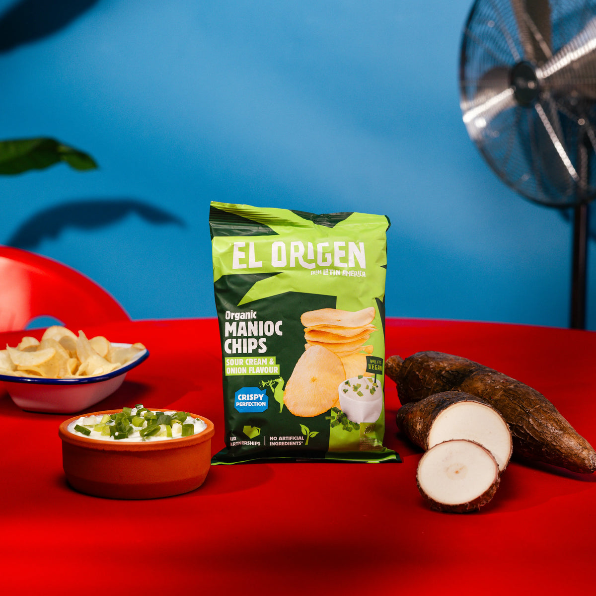 Bio Maniok Chips mit Sour Cream & Onion-Geschmack (vegan) - el origen
