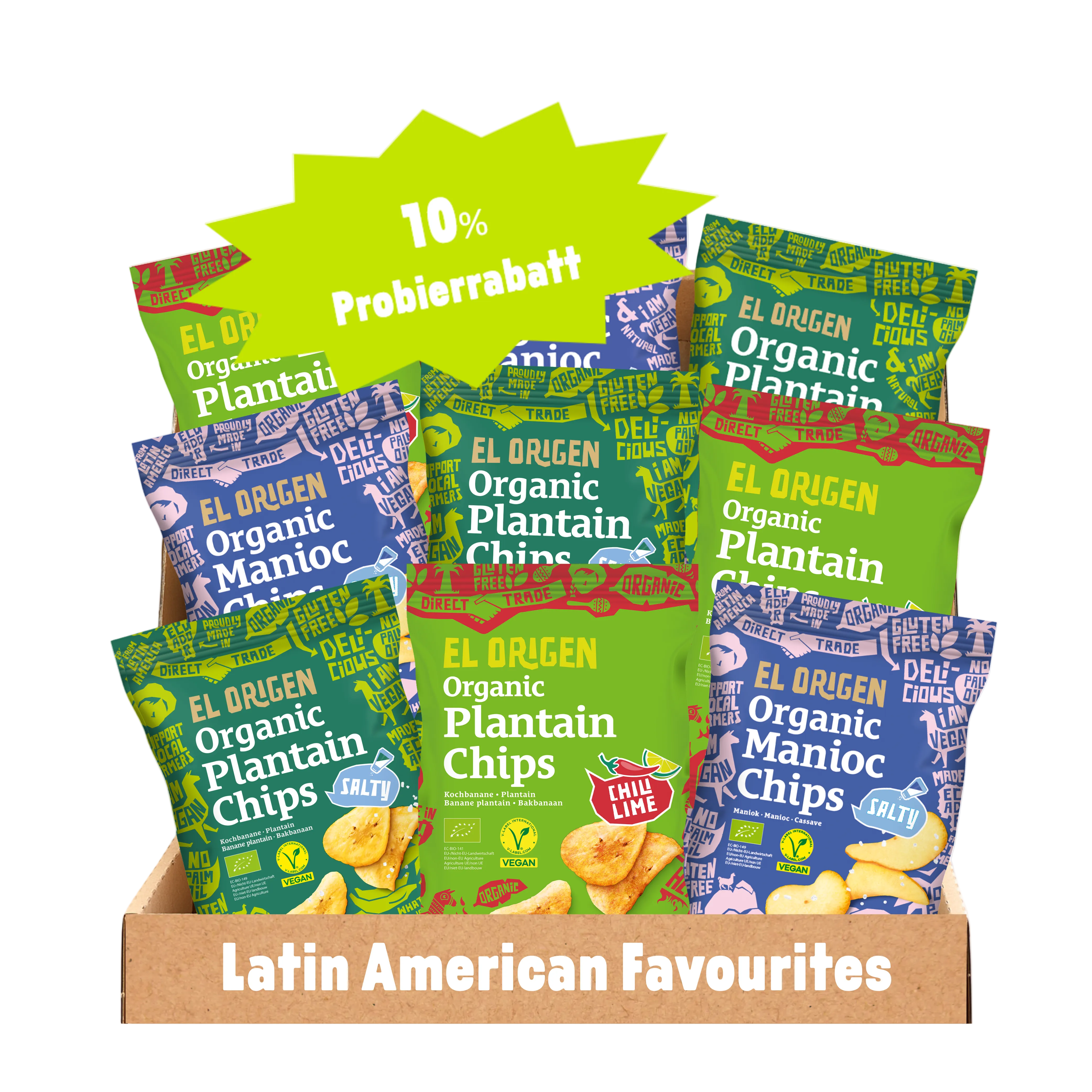 Latin American Favourites: Snackpaket el origen Bio-Chips neue Sorten (9 Packungen) - el origen