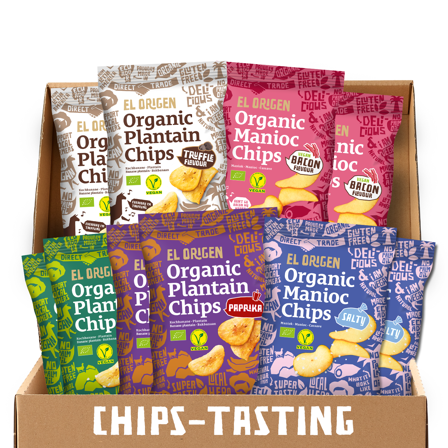 
                  
                    Chips Tasting: Probierpaket el origen Bio Chips (10 Packungen)
                  
                