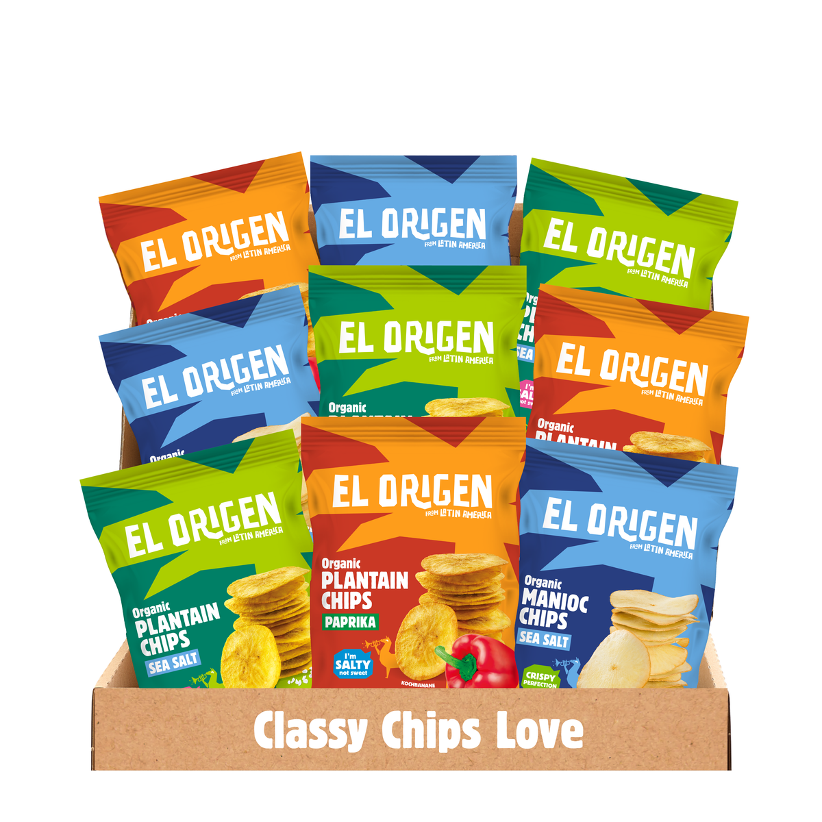 Classy Chips-Love: Snack pack el origen organic chips (9 packs)