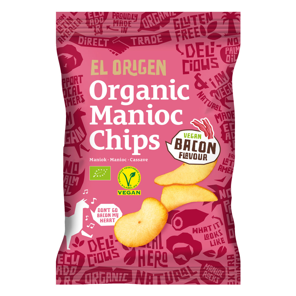 Bio Maniok Chips mit Bacon-Geschmack (vegan)