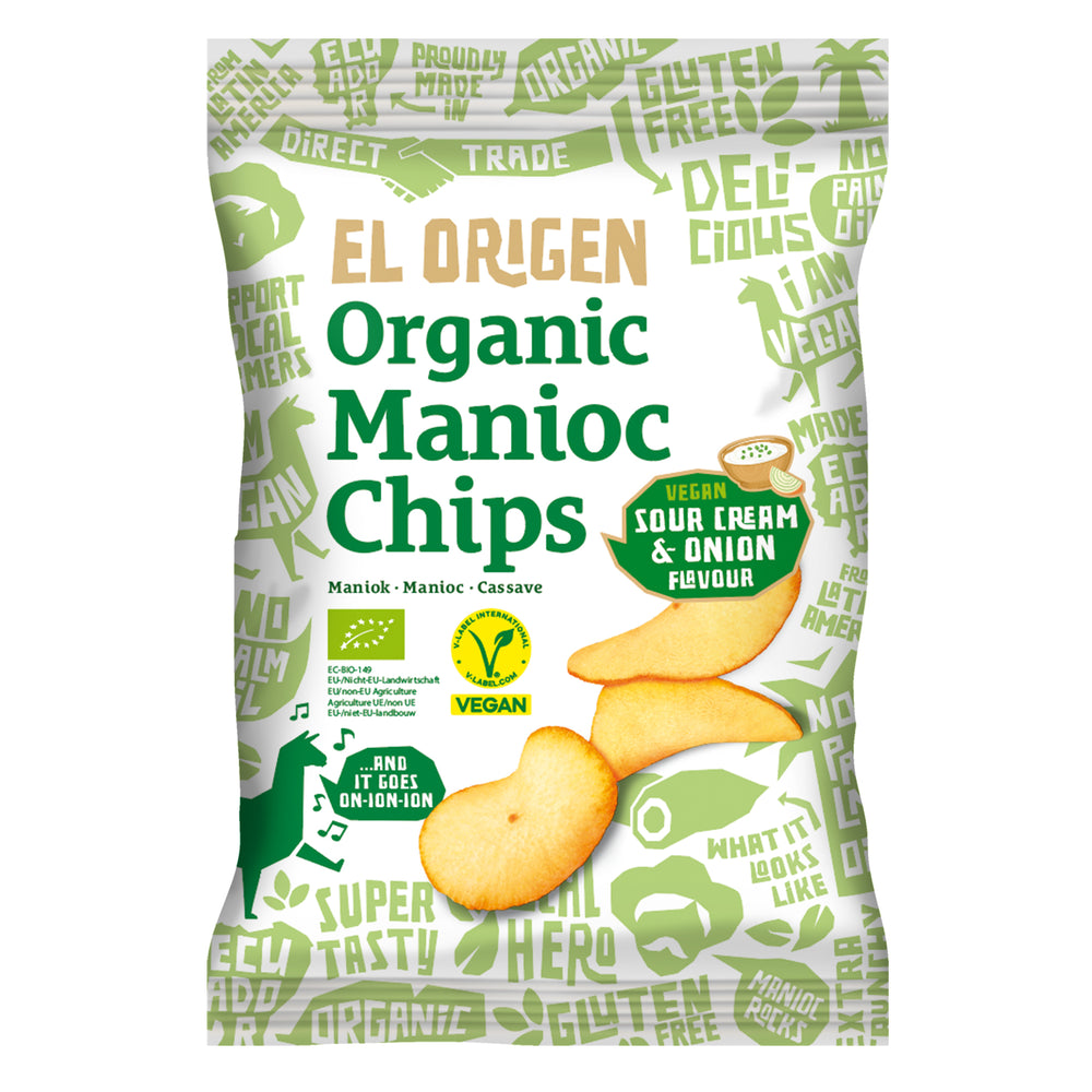 
                  
                    Ab sofort: Bio Maniok Chips mit Sour Cream & Onion-Geschmack (vegan)
                  
                