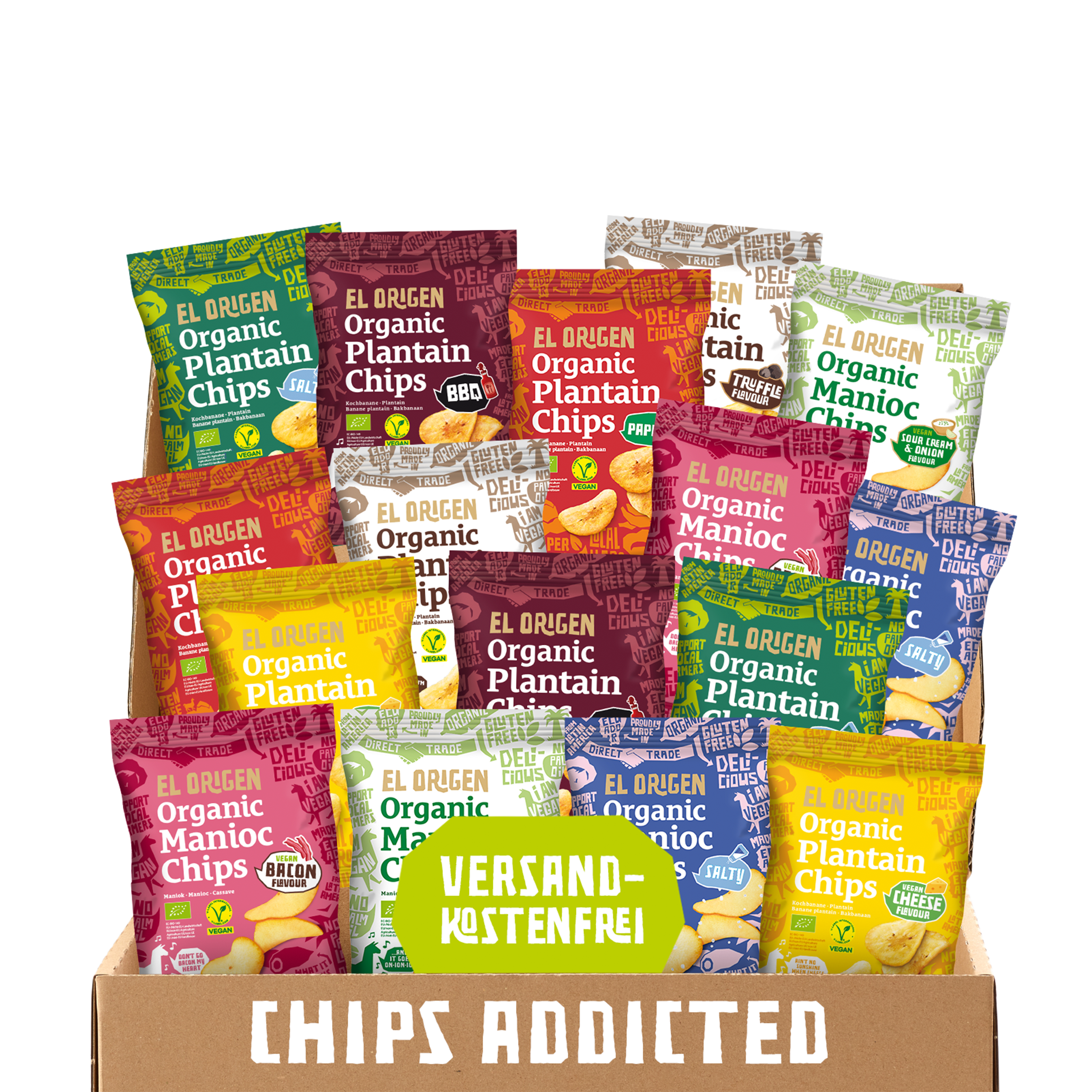 Chips Addicted: Mega pack of el origen organic chips (16 packs)