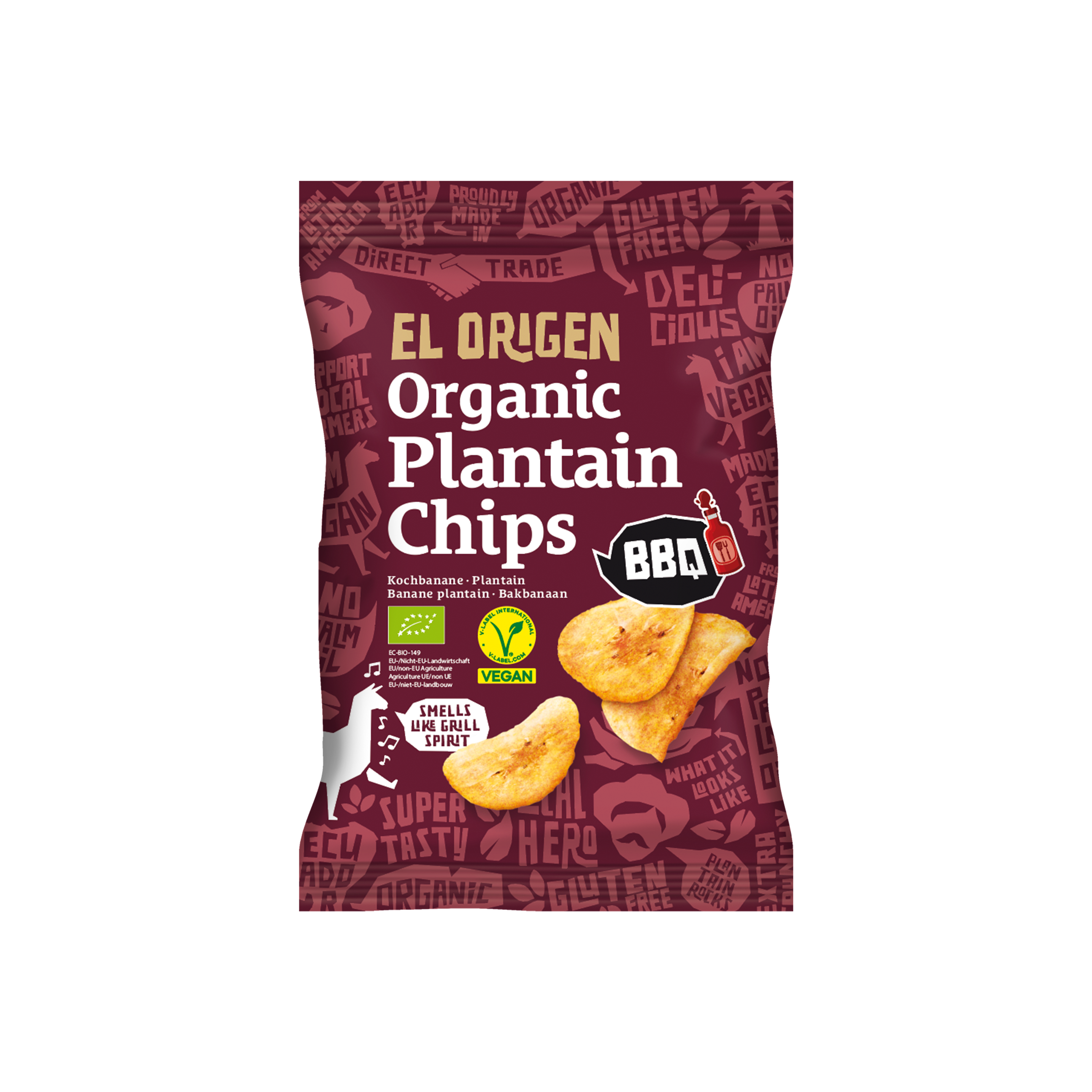 Available now: Organic plantain chips BBQ