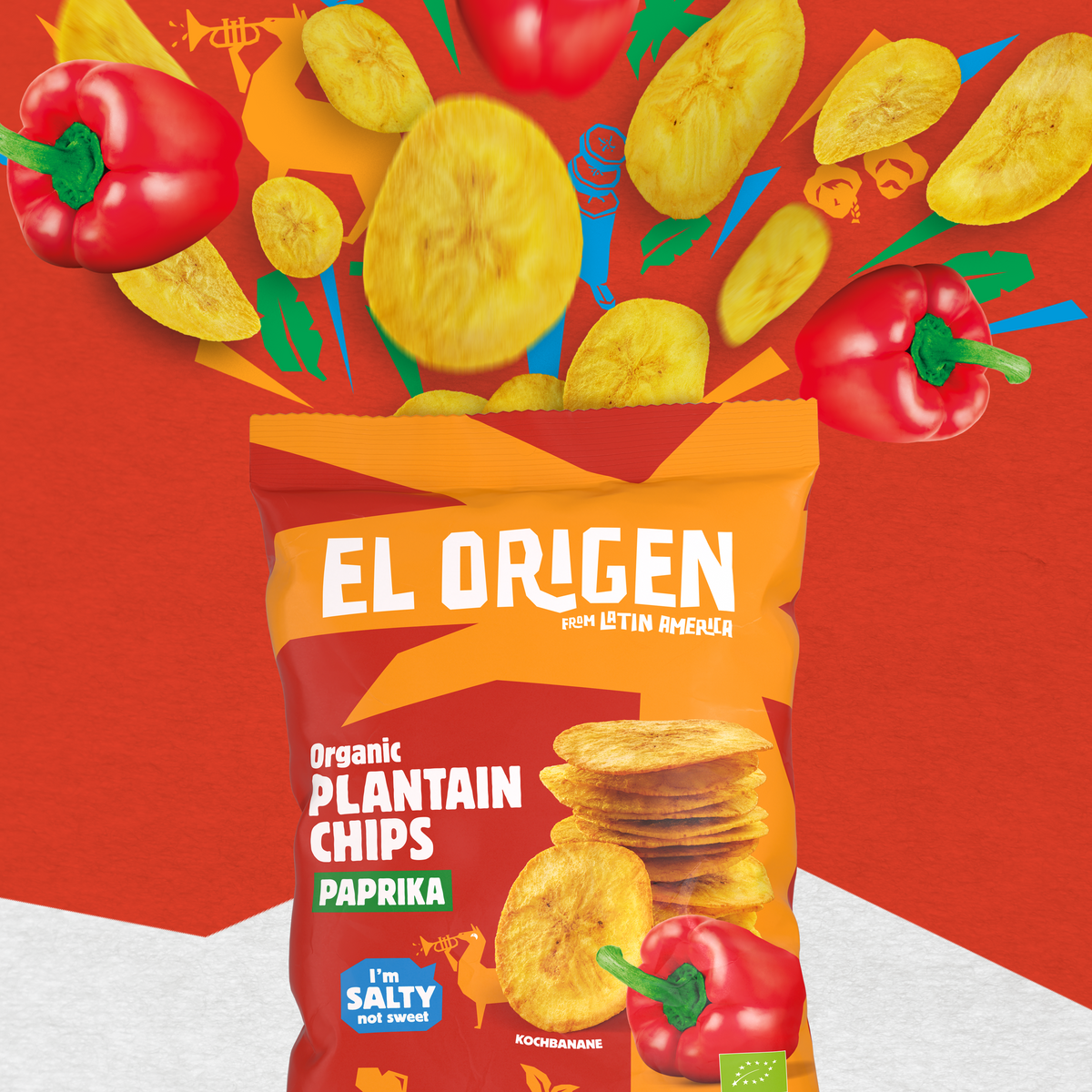 Bio Kochbananen Chips mit Paprika